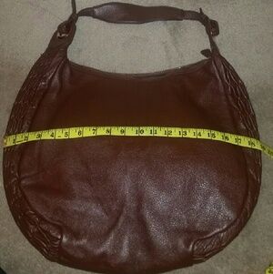 Goldenbleu real leather cognac color handbag
